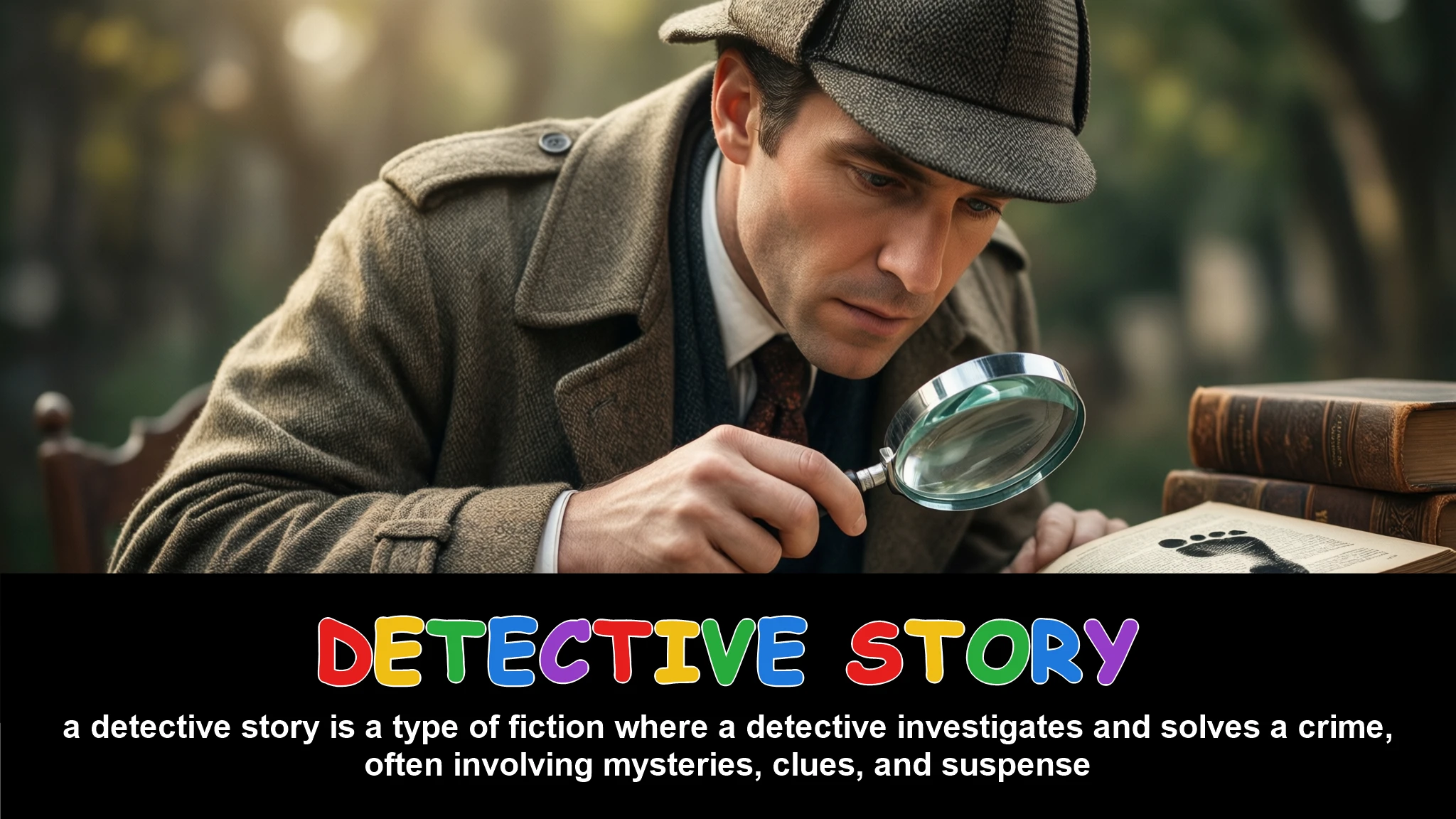 English Illustration for detective story